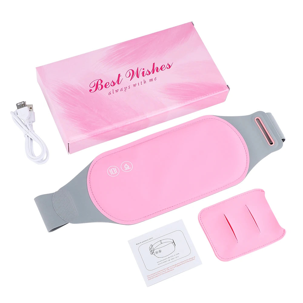 Electric Period Cramp Massager With a Vibrating Heated Belt