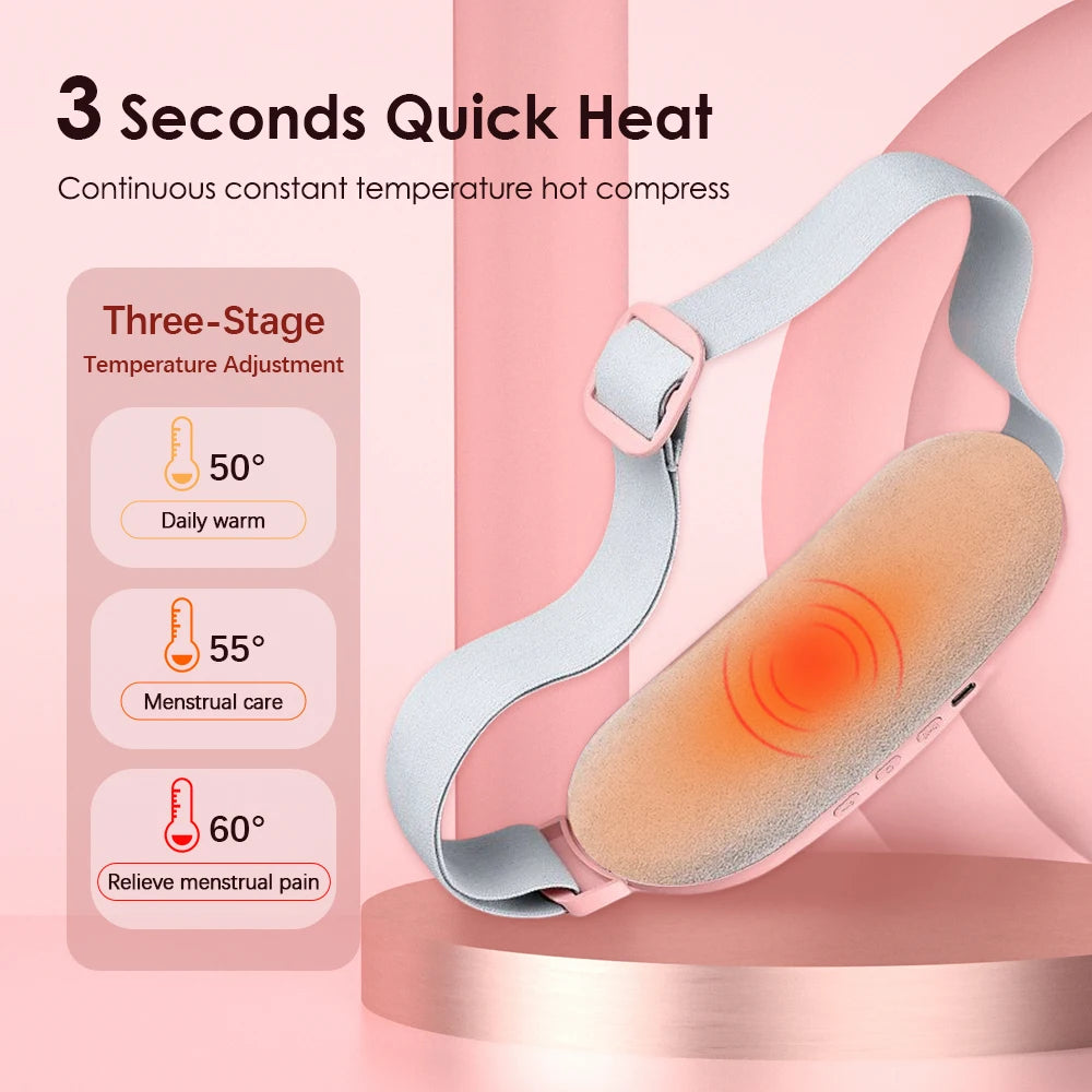 Electric Period Cramp Massager With a Vibrating Heated Belt
