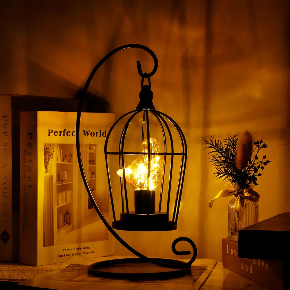 Vintage Birdcage Table Lamp