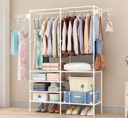 Multi functional Clothes Rack, Floor Mounted Double Row